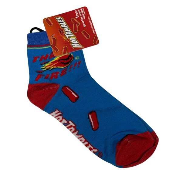 Hot Tamales Socks Blue Red Candy Theme Men’s 8-12 Women’s 9-14 Fun Gift - Picture 1 of 3